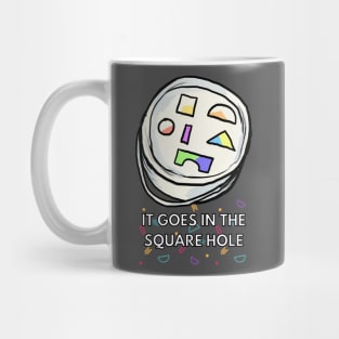 square hole tshirt Mug